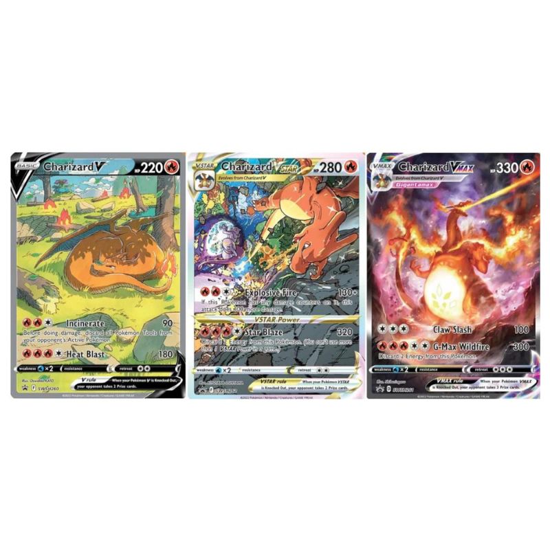 Charizard V, VSTAR & VMAX - SWSH260, 261, 262 Black Star Promo - S Tcgstore.se Charizard V, VSTAR & VMAX - SWSH260, 261, 262 Black Star Promo - S Tcgstore.se