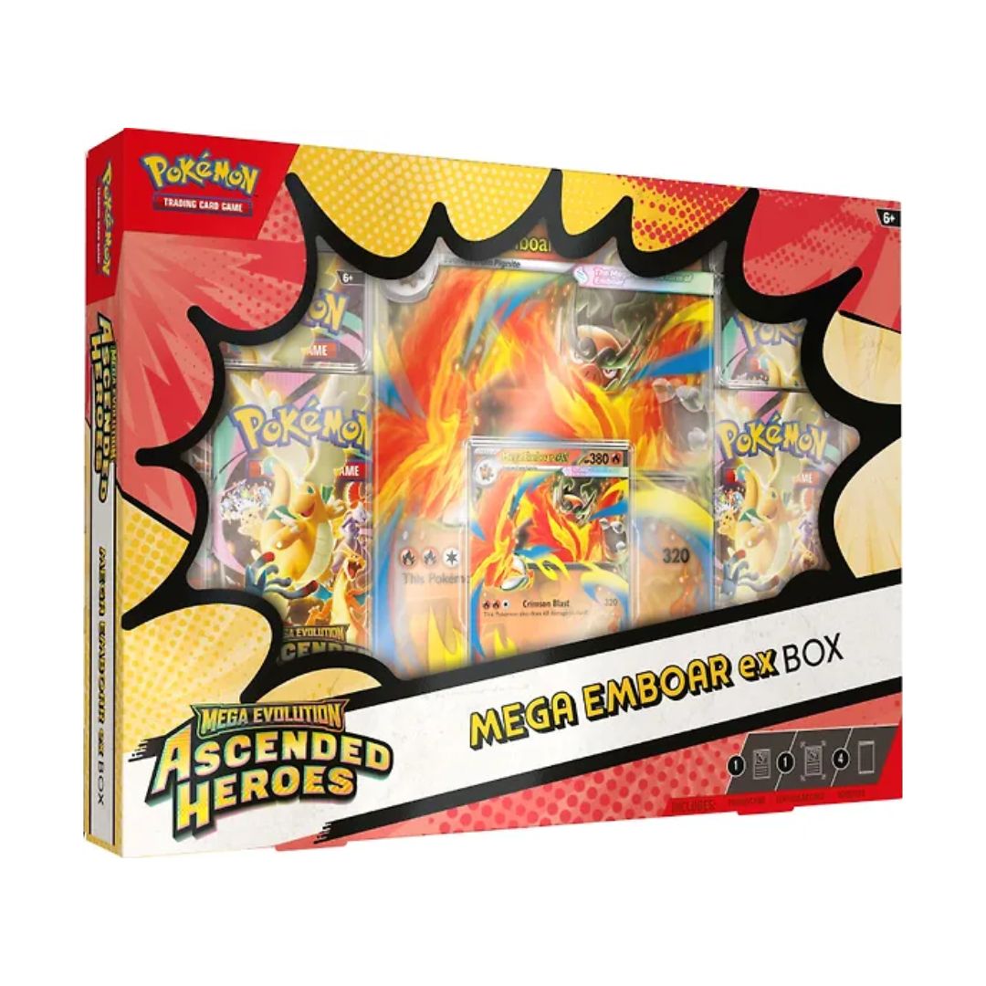 Pokmon Mega Evolution: Ascended Heroes Mega Emboar EX Box (MAX 1 PER Tcgstore.se Pokmon Mega Evolution: Ascended Heroes Mega Emboar EX Box (MAX 1 PER Tcgstore.se