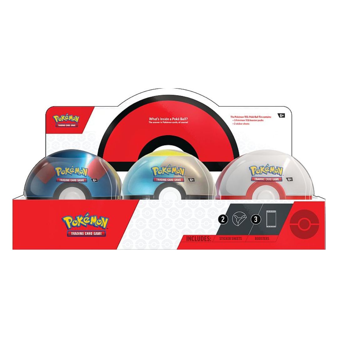 Pokémon Poké Ball Tin 2024 med spännande booster och häftiga klistermärken