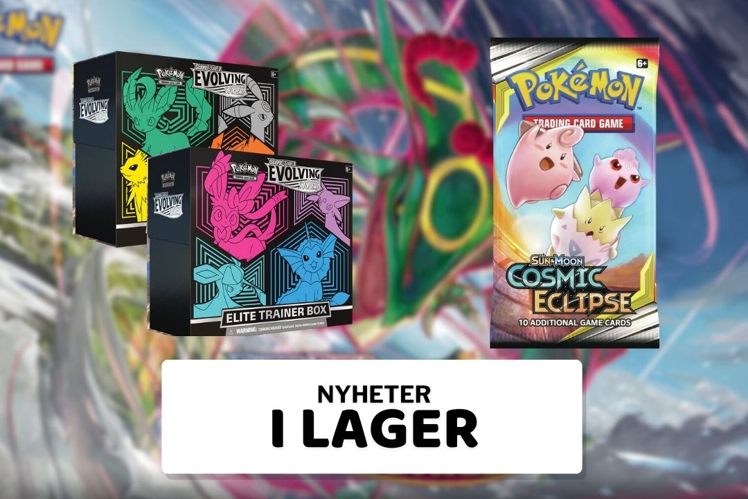 Pokémon Evolving Skies ETB och Cosmic Eclipse Booster pack