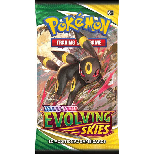 Pokemon Evolving Skies Booster Pack innehåller 10 kort