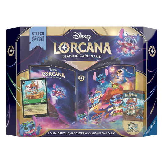 Disney Lorcana Azurite Sea Stitch Collector's Gift Set med snygg pärm och 4st booster packs