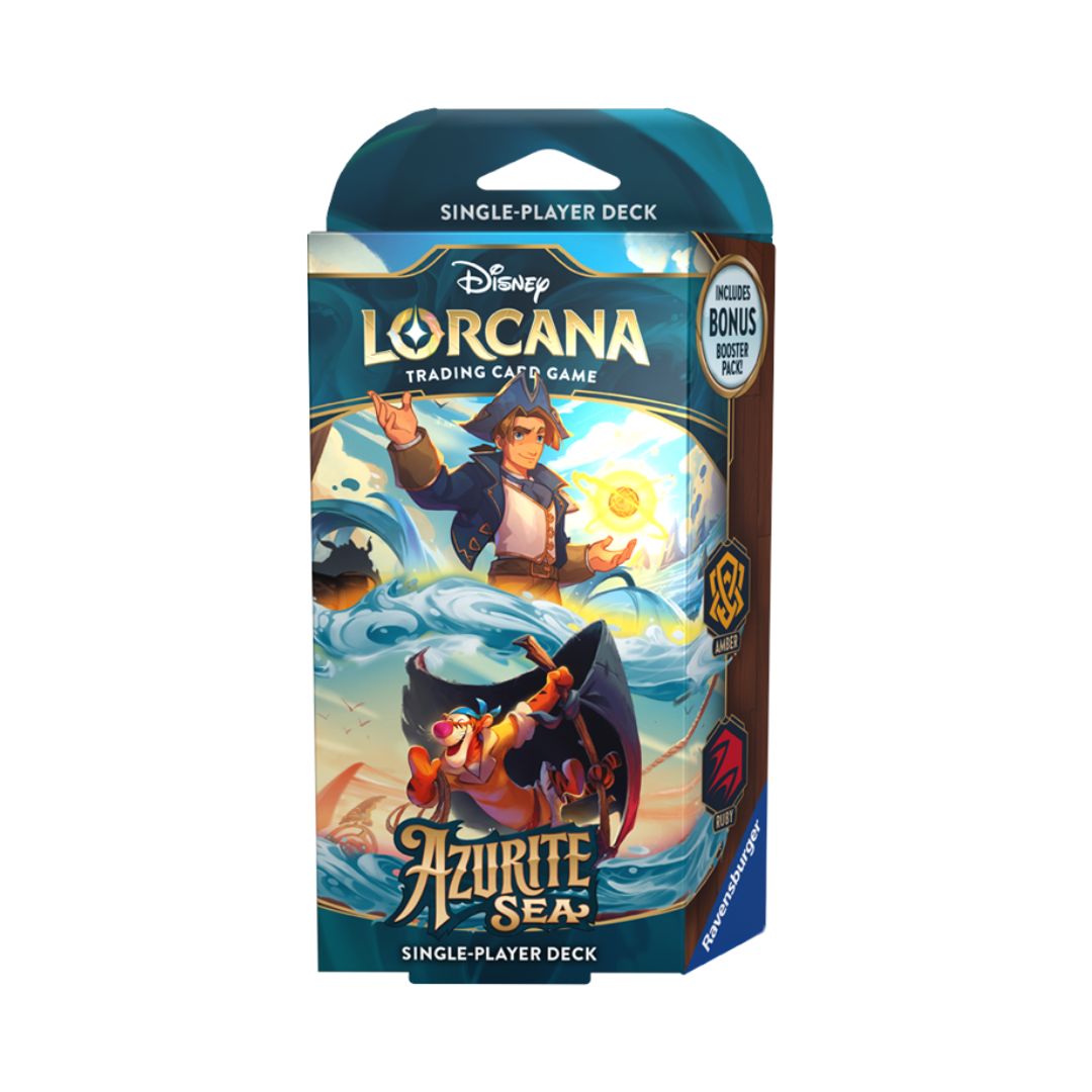 Disney Lorcana Azurite Sea Starter deck med en 60-kortslek och 1st booster pack