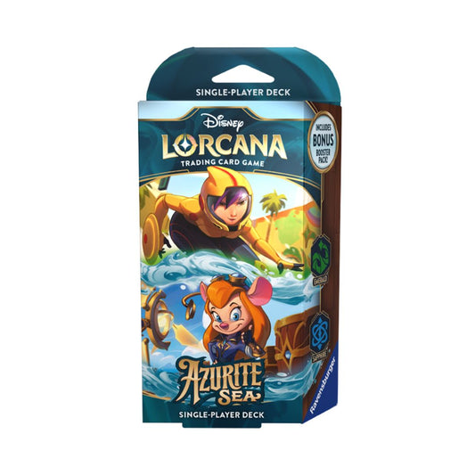 Disney Lorcana Azurite Sea Starter deck med en 60-kortslek och 1st booster pack