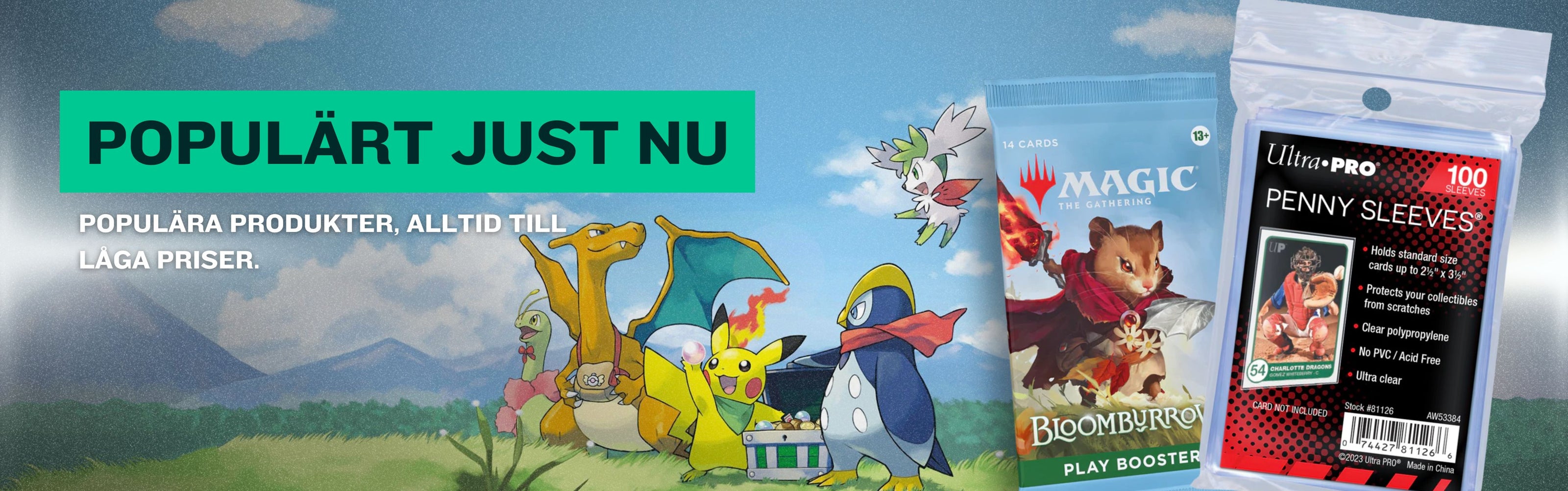 Populära Pokémon TCG, Magic, One Piece och andra kort