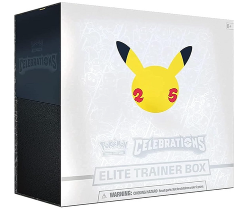 pokemon TCG celebrations elite trainer box med jubileumsmotiv 25 år