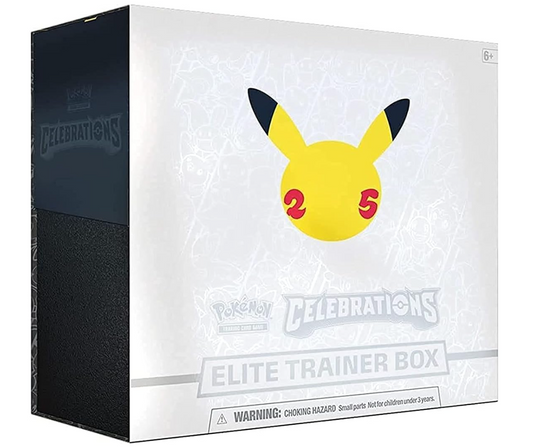 pokemon TCG celebrations elite trainer box med jubileumsmotiv 25 år