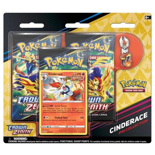 Pokémon TCG: Crown Zenith - Cinderace 3-Pack Pin Blister