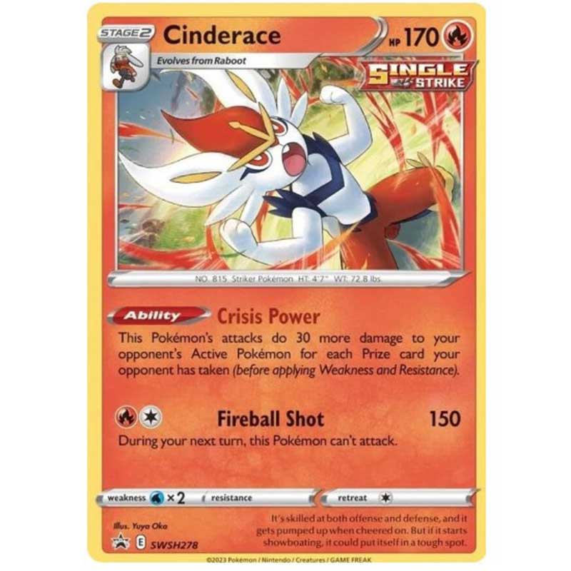 Cinderace Holo - SWSH278 Black Star Promo - Pokémon Sword & Shield: Crown Zenith