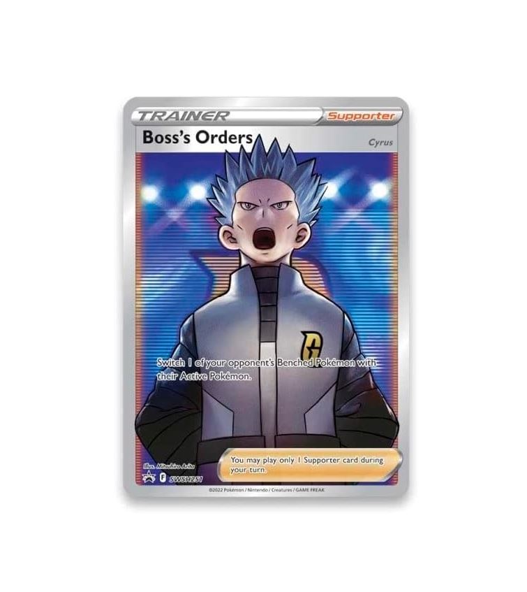 pokemon tcg cyrus premium tournament collection box boss's orders full art supporter kort