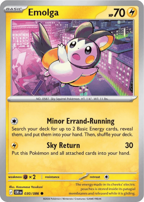 Emolga 030/086 - Pokémon Chaos Rising Card Details