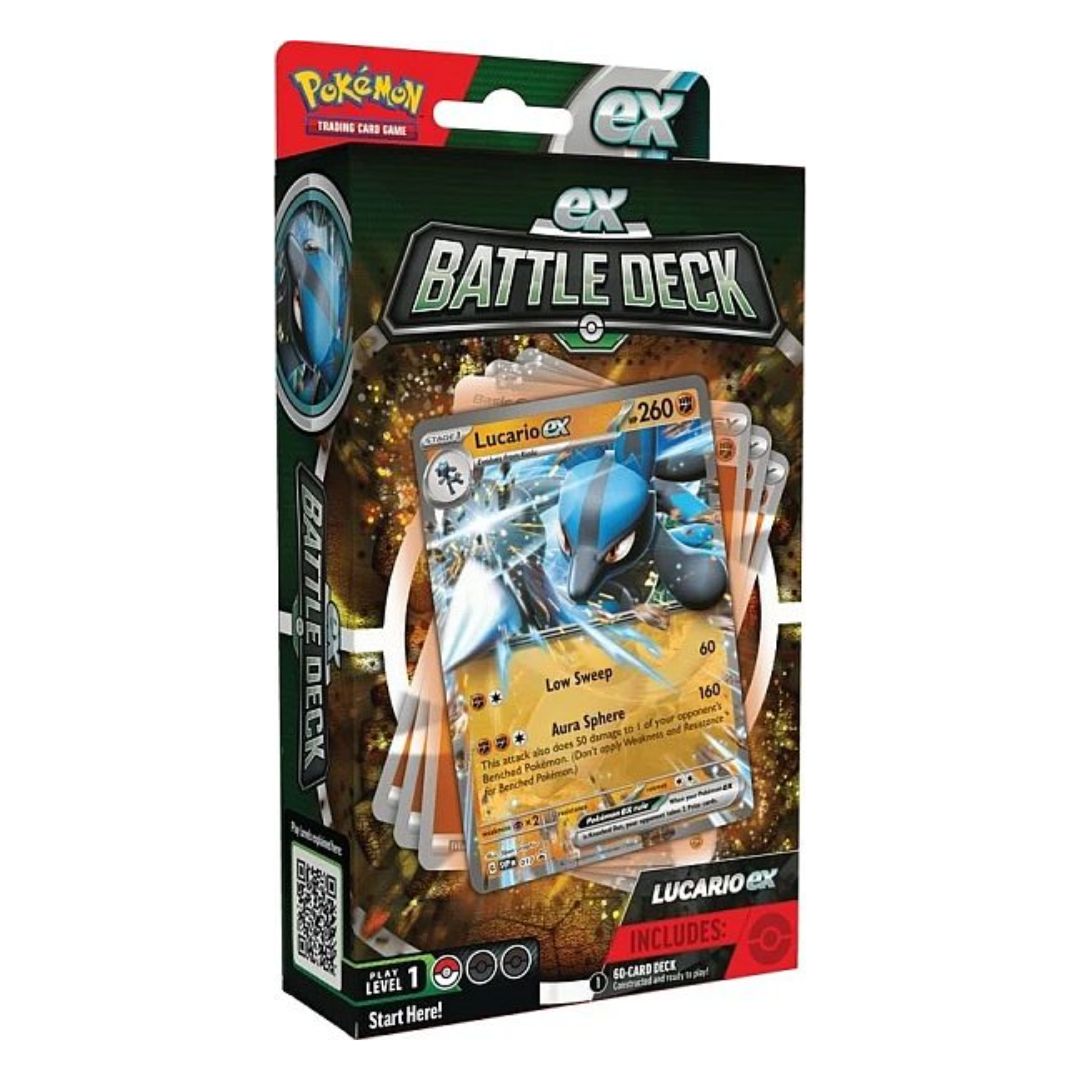 Pokémon TCG: ex Battle Deck Lucario ex är en färdig 60-kortslek redo att användas