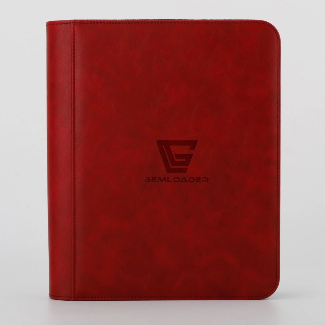 Gemloader: Premium Toploader Fit Collector's Binder (112 Pockets) - Red