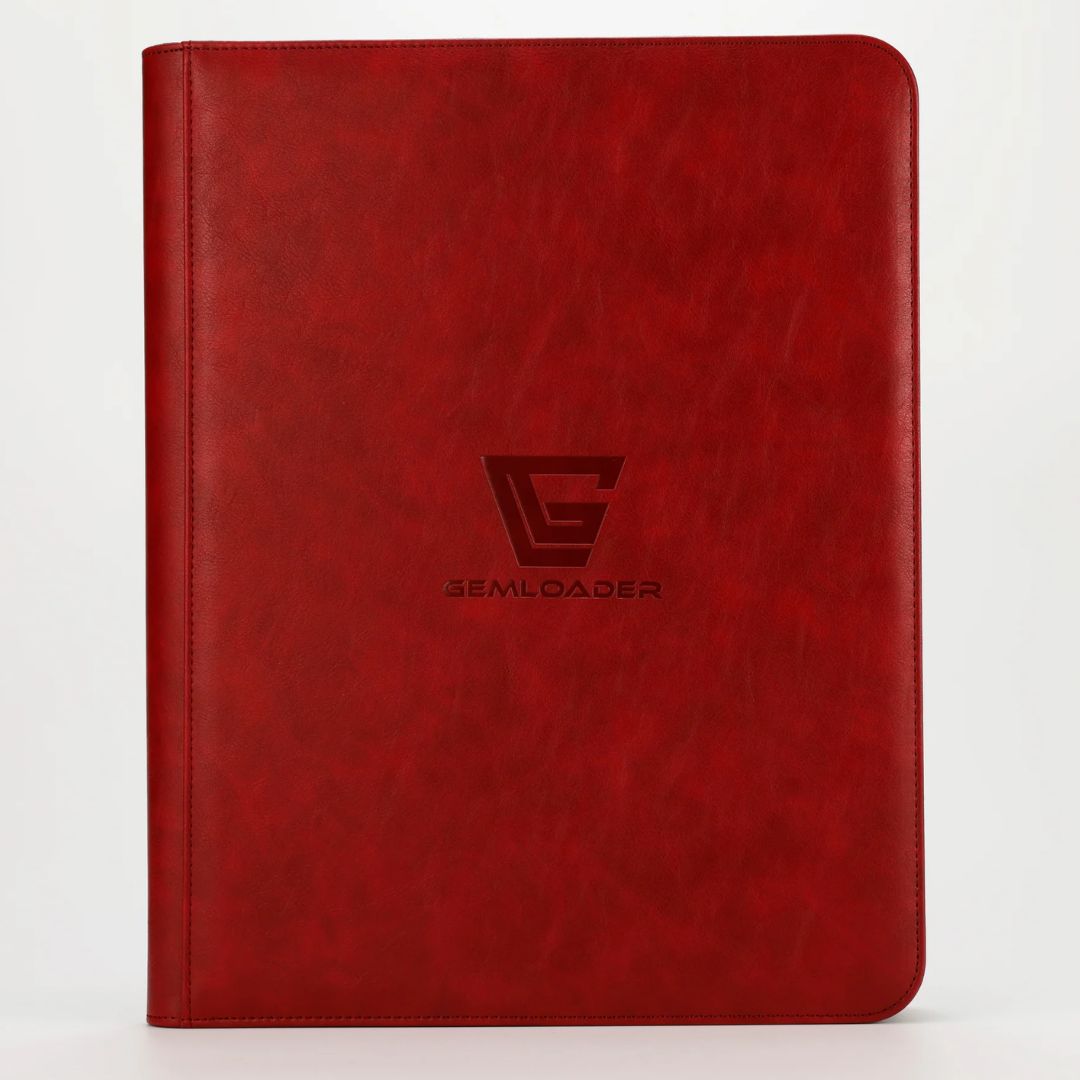 Gemloader Premium 3''X4'' toploader fit collector's binder [216 pockets 3X3] Red