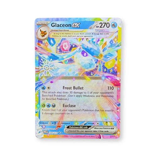 Glaceon ex 026/131 Prismatic Evolution Holiday Stamp Pokemon kort