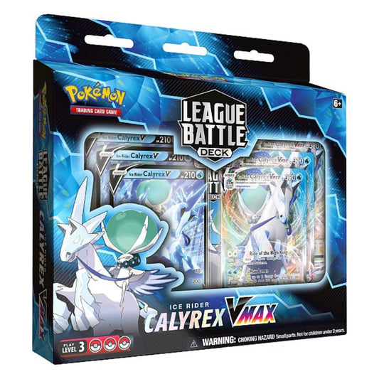 Pokémon Ice Rider Calyrex VMAX League Battle Deckbox med starka Pokémonkort och häftiga tillbehör