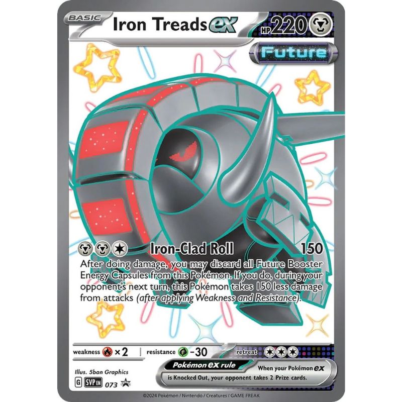 Shiny Iron Treads ex Pokemon kort från Paldean Fates