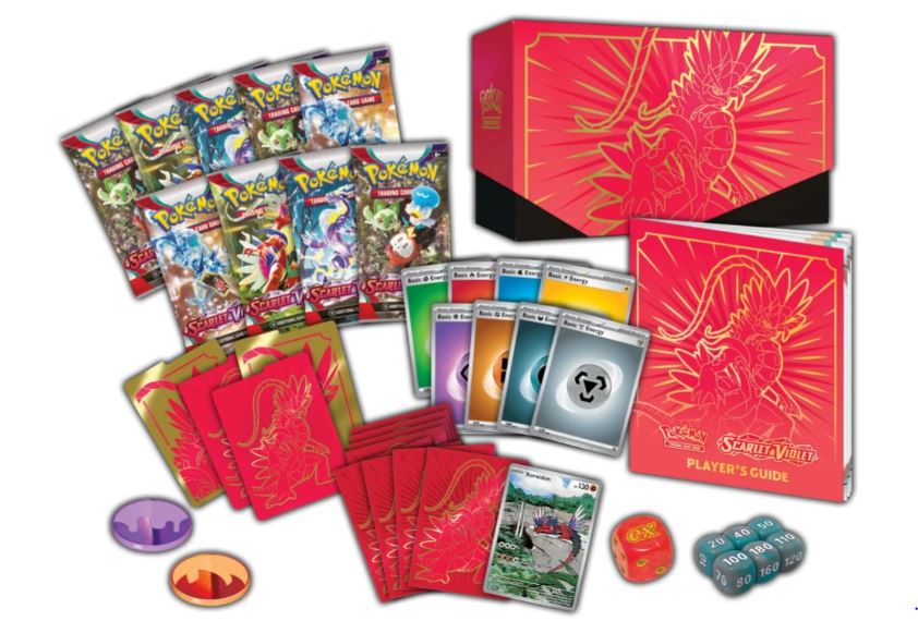 scarlet violet koraidon elite trainer box engelska pokemonkort innehåll