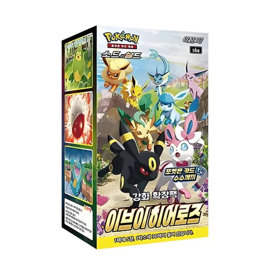 Eevee Heroes Booster Box med koreanska Pokemon kort