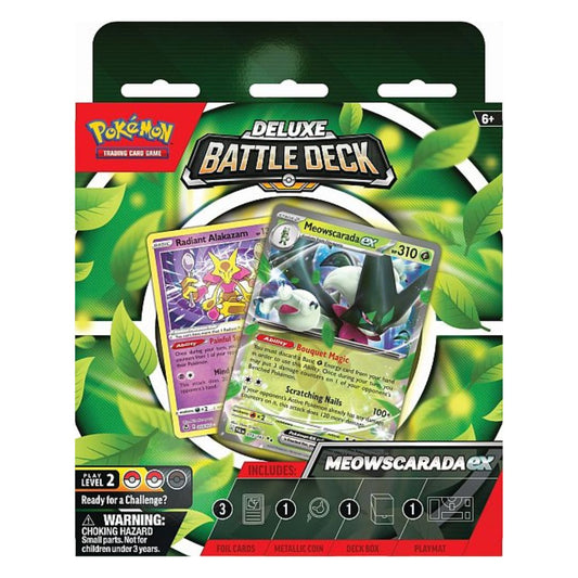 Pokémon TCG: Deluxe Battle Deck Meowscarada ex ger dig en färdigbygg 60-kortslek att utmana dina motståndare med