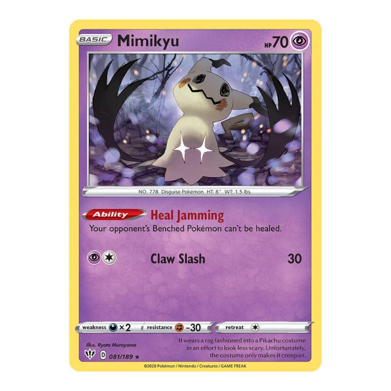 Mimikyu Cosmos Holofoil 081/189 Pokemon kort