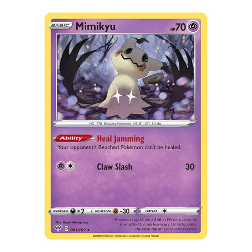 Mimikyu Cosmos Holofoil 081/189 Pokemon kort