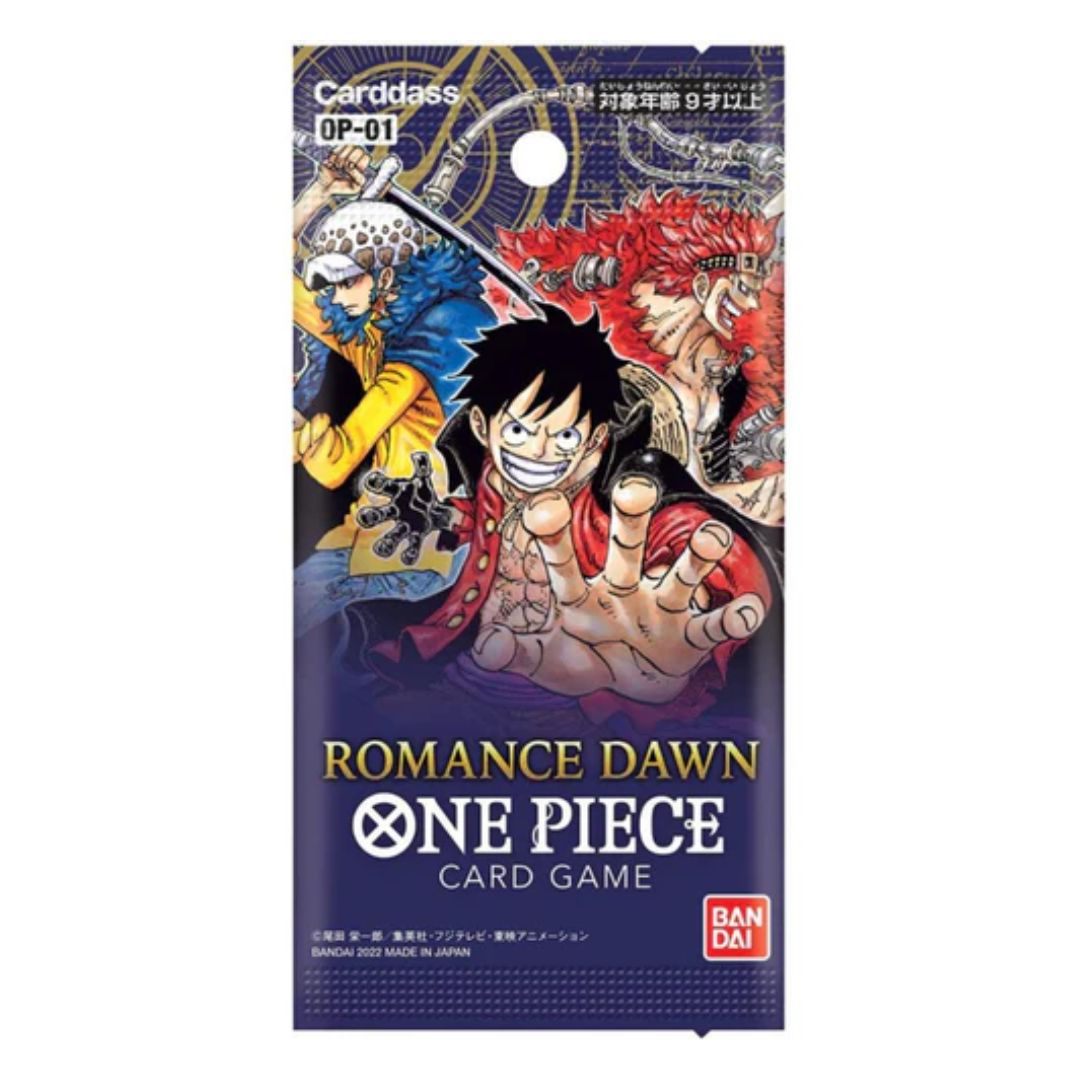 One Piece Card Game - OP01 Romance Dawn Booster Pack som är starten på One Piece Card Game