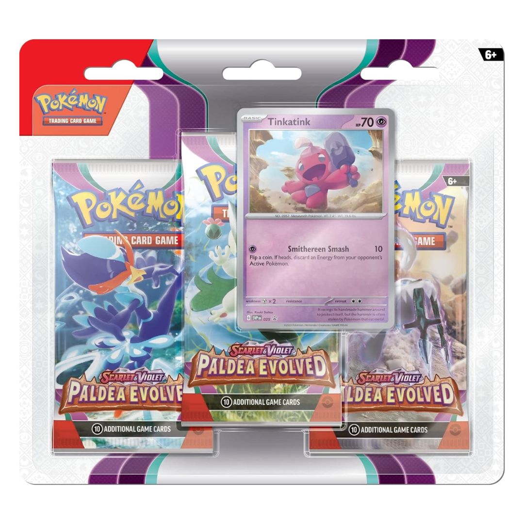 Pokemon Scarlet & Violet Paldea Evolved Blister pack med Tinkatink kort