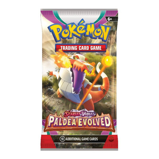 Pokémon Scarlet & Violet Paldea Evolved Booster Pack med Skeledirge motiv