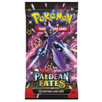 Pokemon Paldean Fates booster pack med ceruledge omslag innehållande 10 kort.