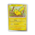 Pikachu 025/165 Cosmos Holofoil Holiday Stampede Pokemon kort