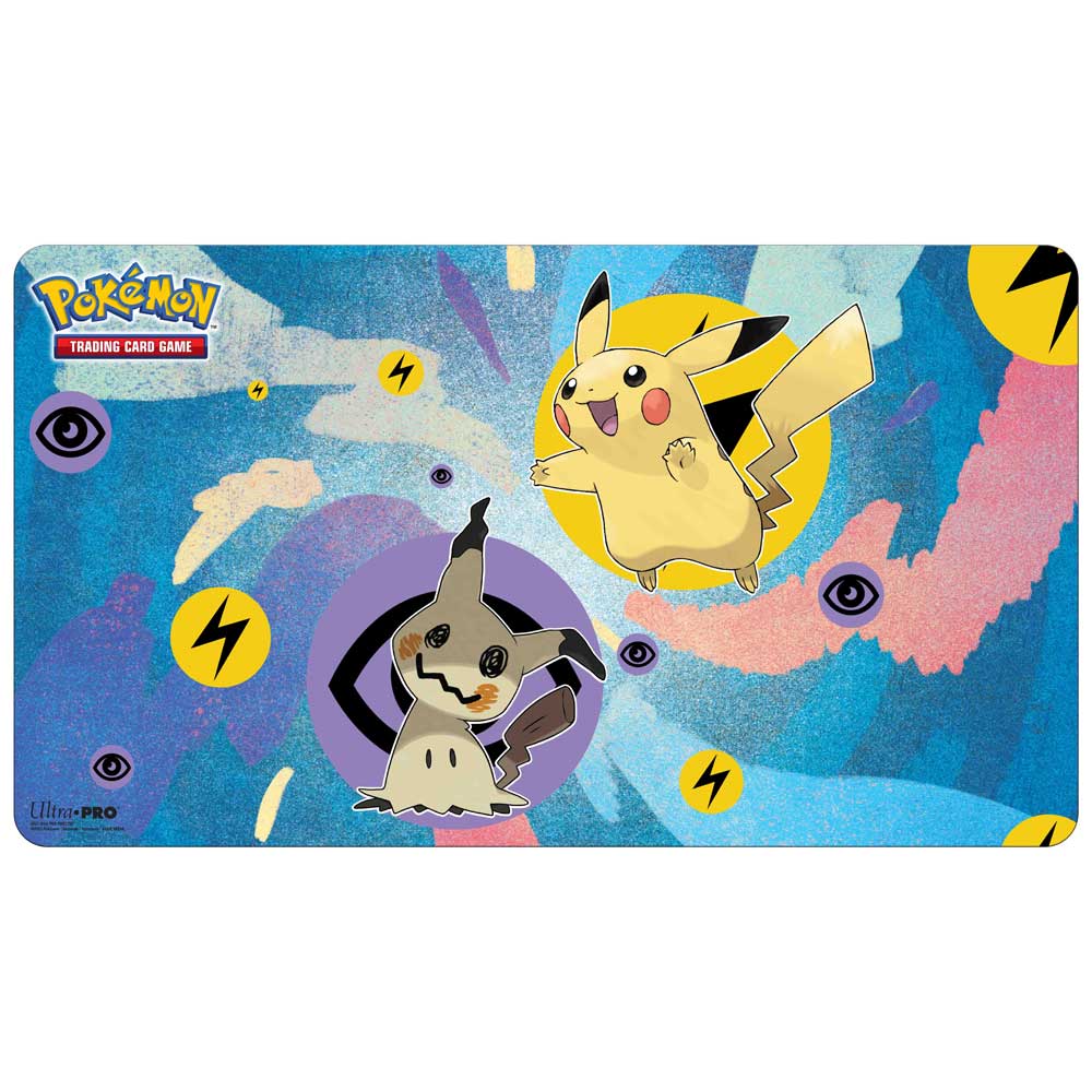 Ultra pro spelmatta för Pokémon kort med Pikachu och Mimikyu motiv