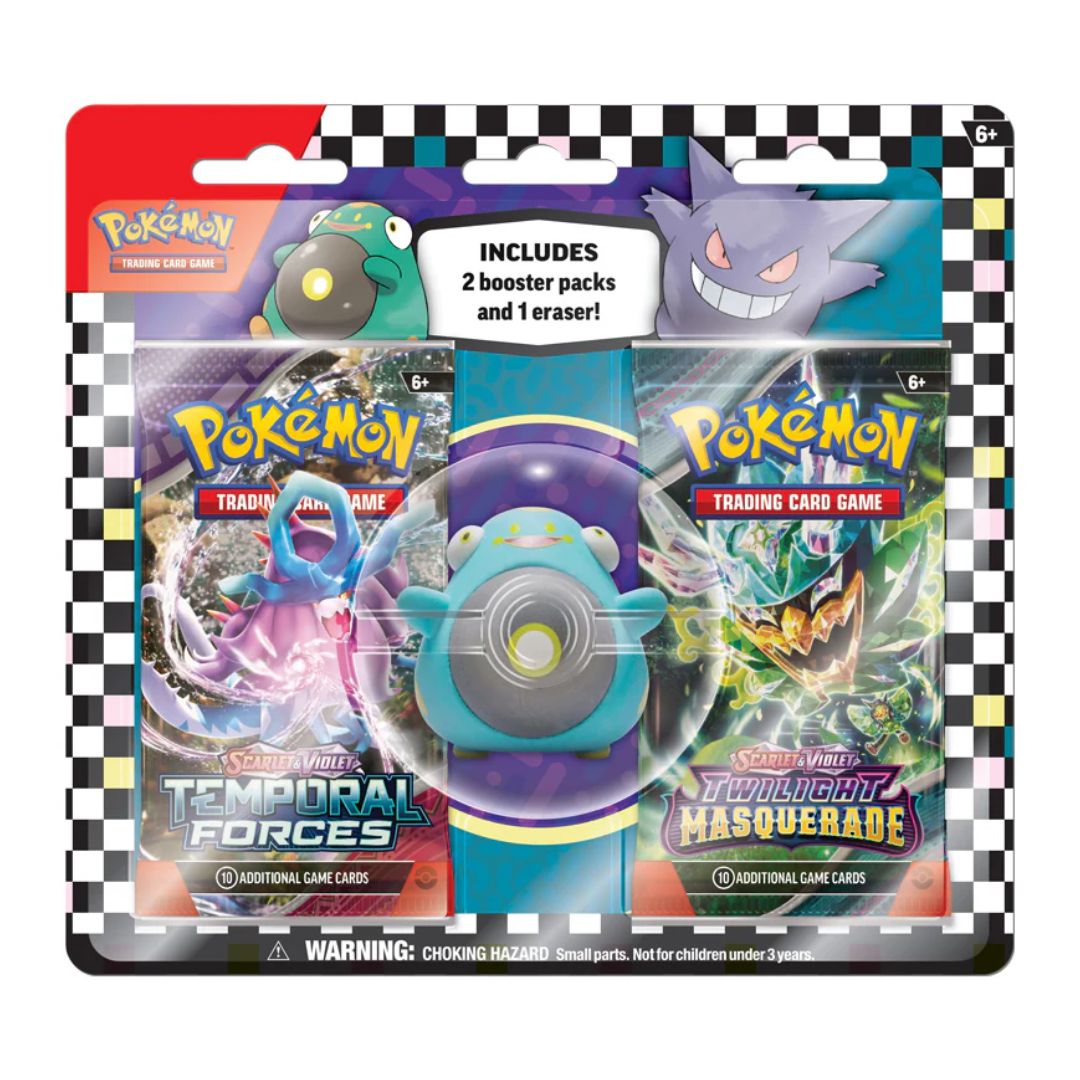 Pokémonkort Bellibolt Eraser blister pack med 2st booster pack och eraser