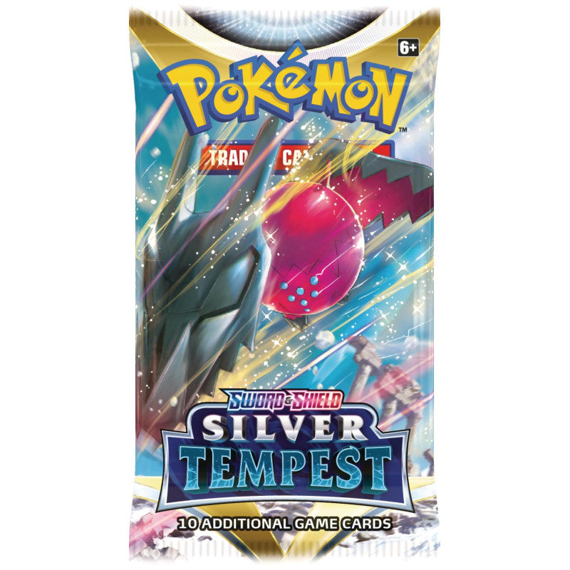 Silver Tempest Booster Pack innehåller tio Pokemon kort