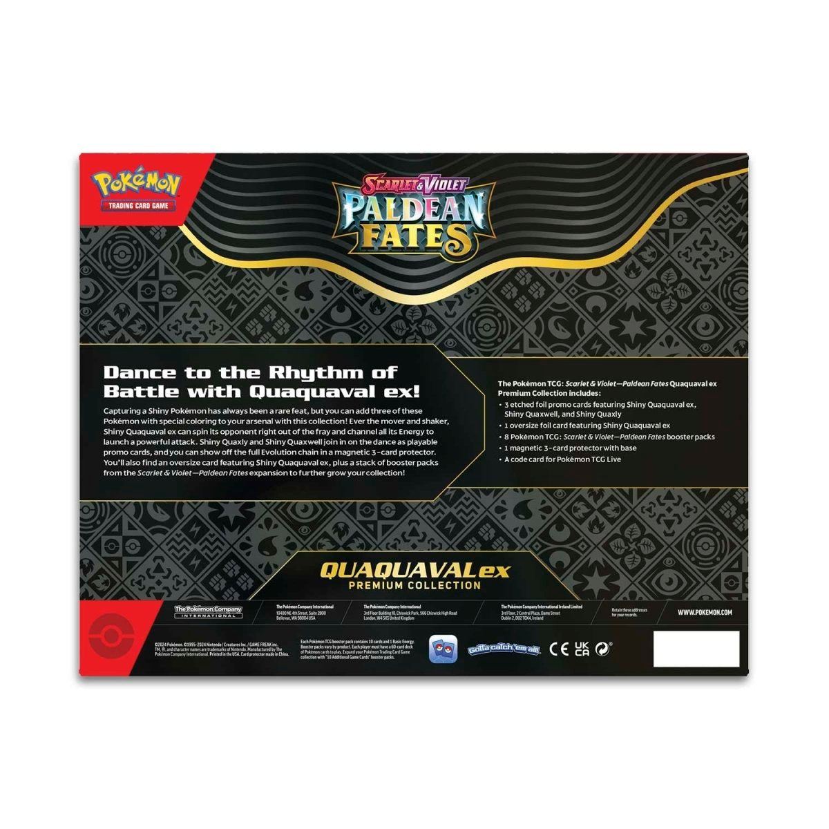 Pokémon Scarlet & Violet 4.5: Paldean Fates Premium Collection Box baksida