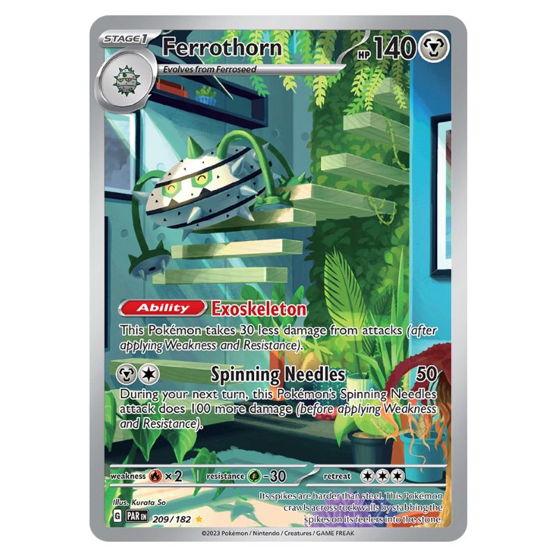 Ferrothorn 209/182 Pokemon Paradox Rift kort