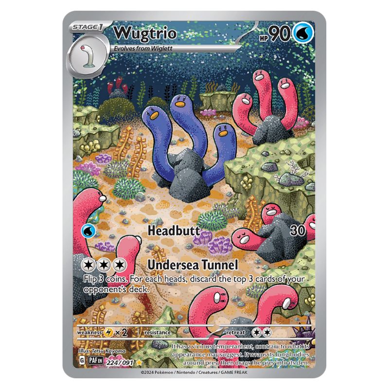 Wugtrio 225/091 Paldean Fates Pokemon kort