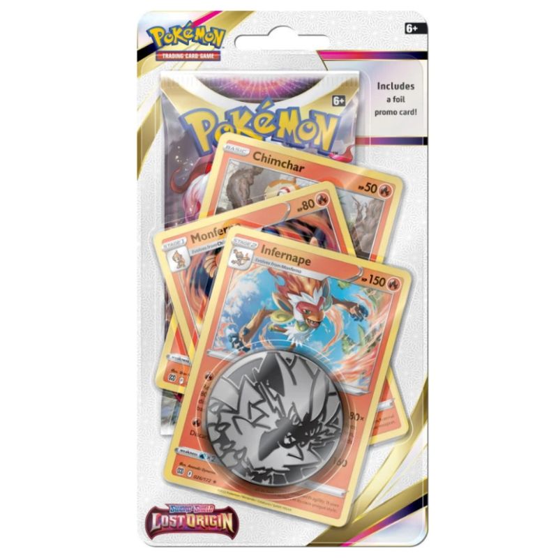 Pokemon Lost origin premium checklane blister pack med kort av Infernapes utvecklingar