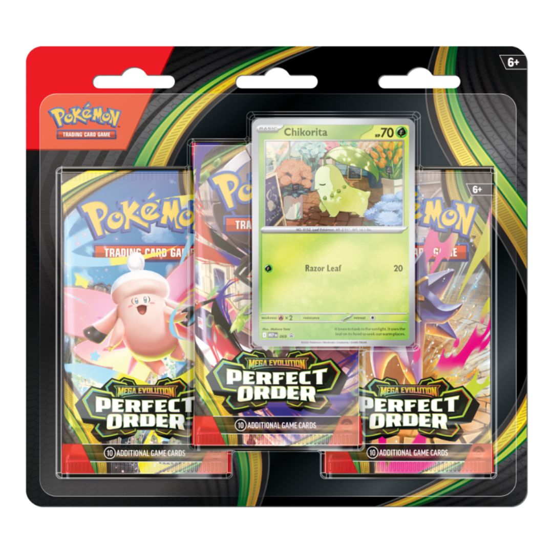 Pokémon Mega Evolution: Perfect Order 3-Pack Blister - Chikorita