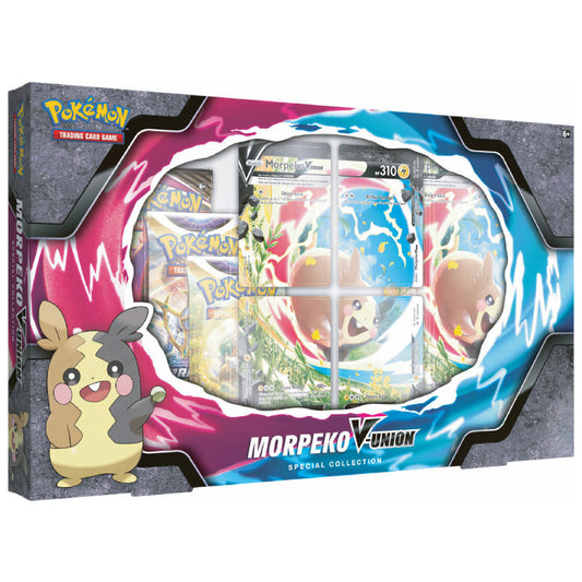 Pokémon TCG: Morpeko V-UNION Special Collection Box med sällsynta kort och booster paket