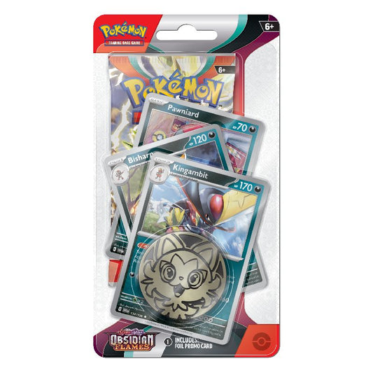 Pokémon Scarlet & Violet Obsidian Flames Premium Blisterförpackning med Kingambit kort