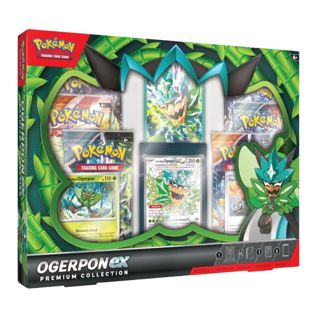 Pokémon Ogerpon ex Premium Collection box med spännande booster packs och häftiga promos