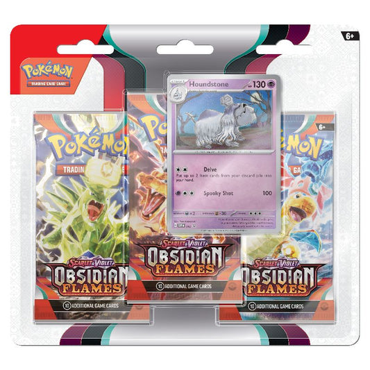 Pokémon Scarlet & Violet 3: Obsidian Flames 3-Pack Blister: Houndstone