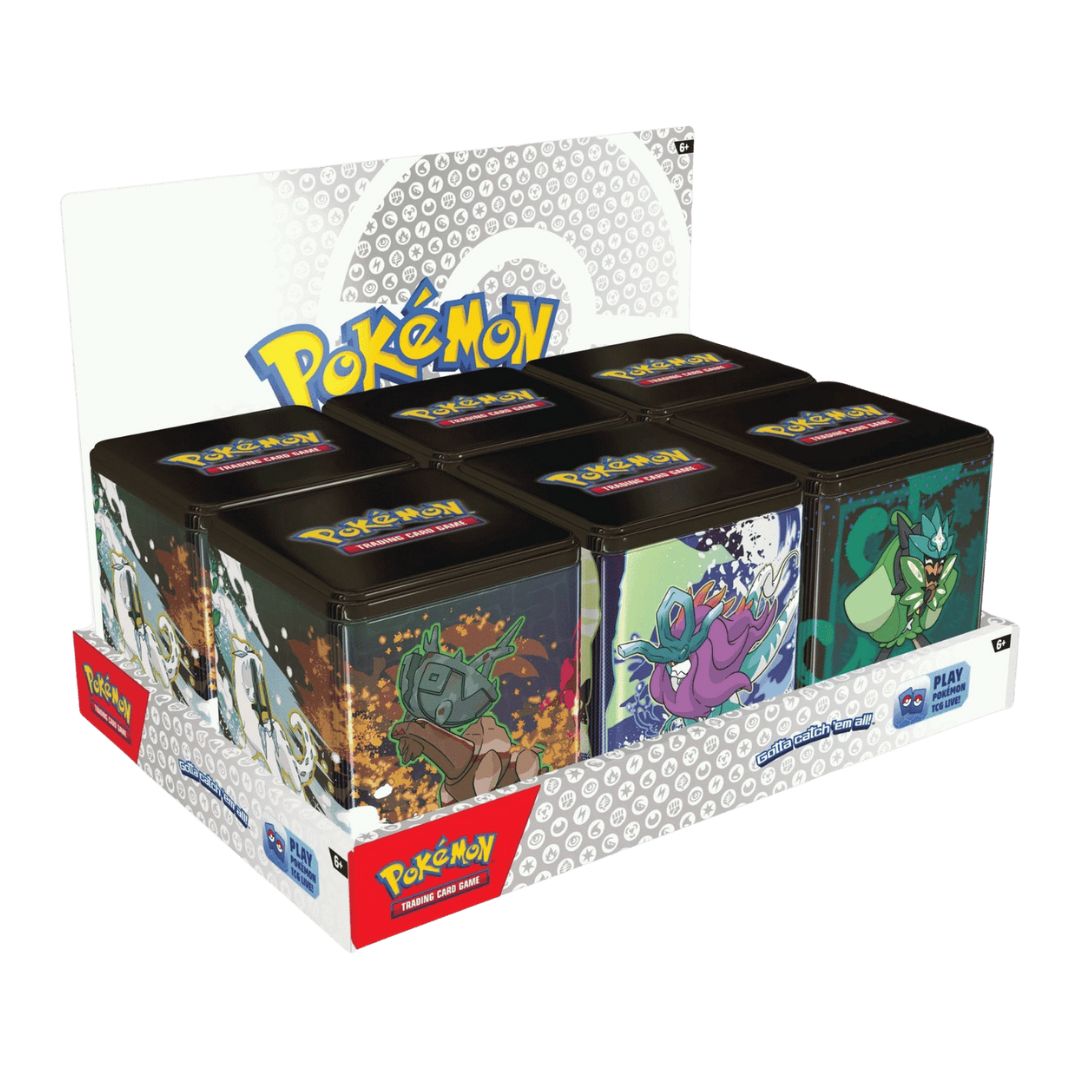 Pokemon Stacking tin 2025 med spännande kort och häftiga klistermärken