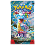 Pokémon Scarlet & Violet 7: Stellar Crown Booster Pack med lapras omslag innehållande 10 kort
