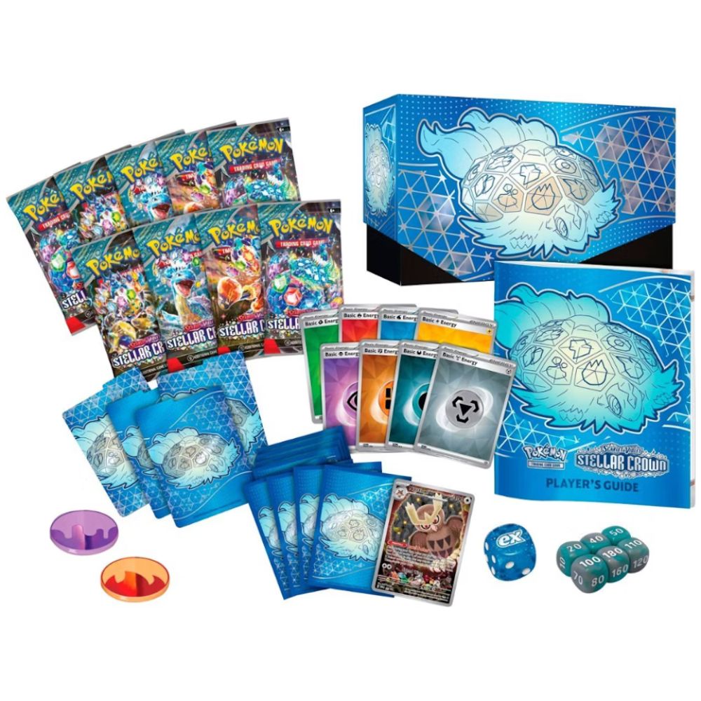 Pokemon Stellar Crown innehåll i Elite Trainer Box