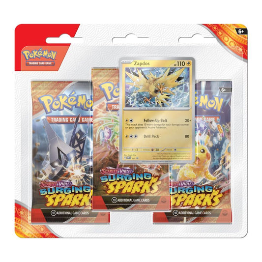 Pokemon Surging Sparks 3-Pack Blister - Zapdos