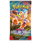 Pokemon Stellar Crown Booster Pack med Cinderace omslag innehållande 10 kort.