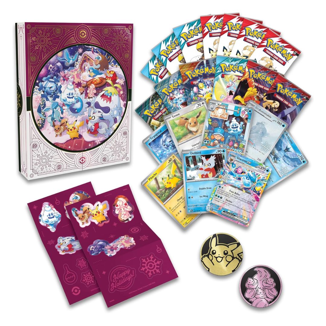 Pokémon Kort TCG: Holiday Calendar - Adventskalender 2025 - innehåll