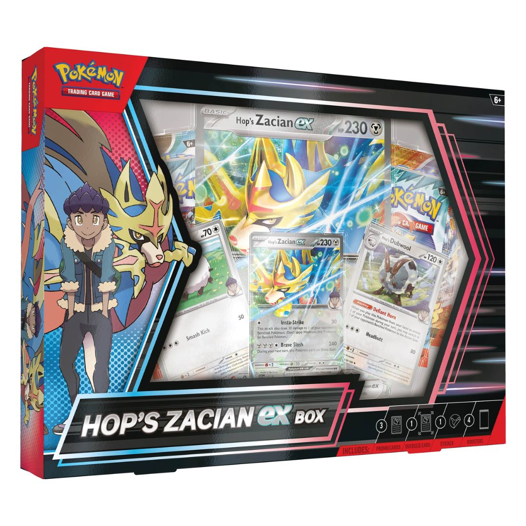 Pokémon TCG: Hop's Zacian ex Box med spännande kort och booster packs